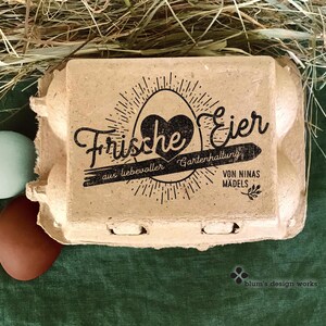 Eierdoosstempel | Personaliseerbare stempel voor eieren van liefdevolle tuinbouw