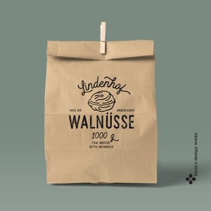 Walnut stamp | customizable bag stamp | walnut label |