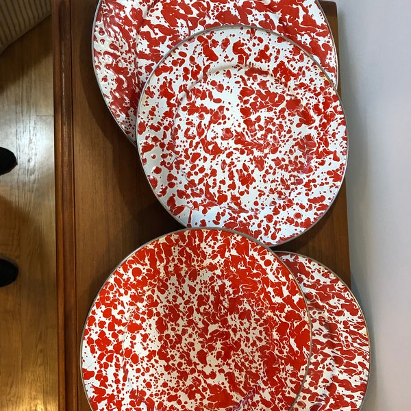 Vintage Enamelware: Red Splatter