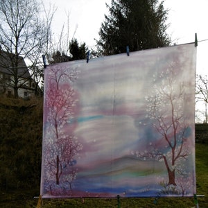 Seidentuch handgemalt Landschaft Bild 9