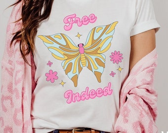 Butterfly Shirt Christian Shirt Christian Retro Shirt Butterfly Spring Shirt Butterfly with flowers T-shirt Love like Jesus Shirt Faith