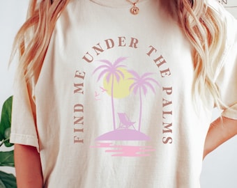 Summer T Shirt Comfort Colors Hawaii Shirt with Palm Tree Shirt Beach Summer T-shirt for Summer Vibes Shirt for Summer Vacation Tee Shirt