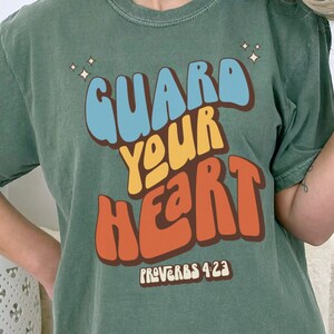 Christian Shirt Bible Verse Shirt Proverbs Shirt Comfort Colors Tshirt Faith Pray Shirt Guard Your Heart Retro Christian Gift Jesus Shirt