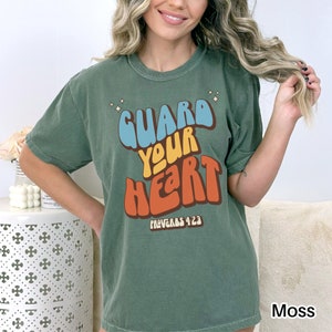 Christian Shirt Bible Verse Shirt Proverbs Shirt Comfort Colors Tshirt Faith Pray Shirt Guard Your Heart Retro Christian Gift Jesus Shirt
