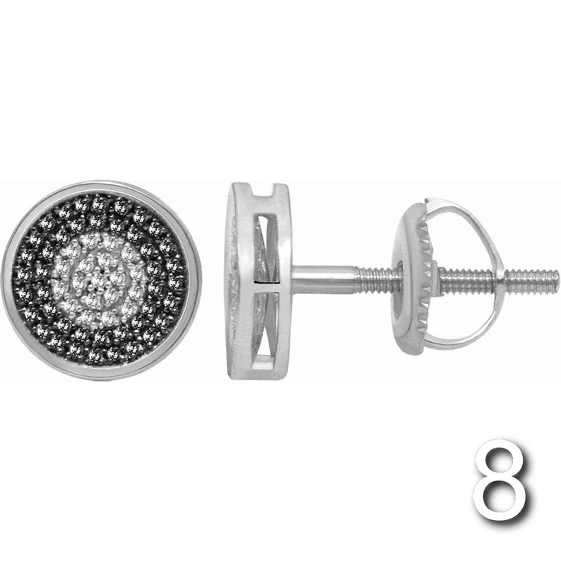 0.45 Ct 925 Sterling Silver H SI2-3 Round Multi Color Diamond Mens Ladies Round Studd Hip Hop Earring Pave set Hand Made Gift Earring