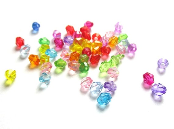 Flower Mixed Colour 50 x Acrylic Pendants 19.5mm
