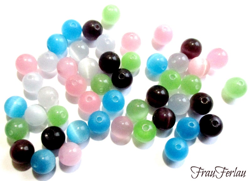 50 pearl cat eye 8mm eye color mix glass beaded beaded blend jewelry design jewelry making