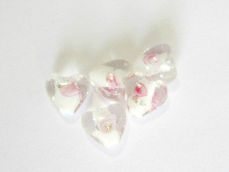 10 glass hearts pink 12 x 11 mm glass beads heart glass glass balls glass jewelry beaded beaded jewelry design jewelry design glass bead jewelry