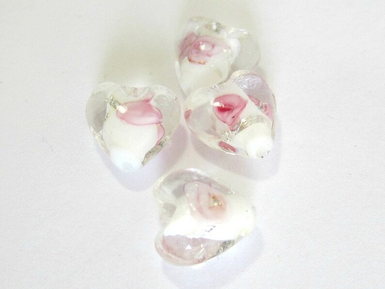 10 glass hearts pink 12 x 11 mm glass beads heart glass glass balls glass jewelry beaded beaded jewelry design jewelry design glass bead jewelry