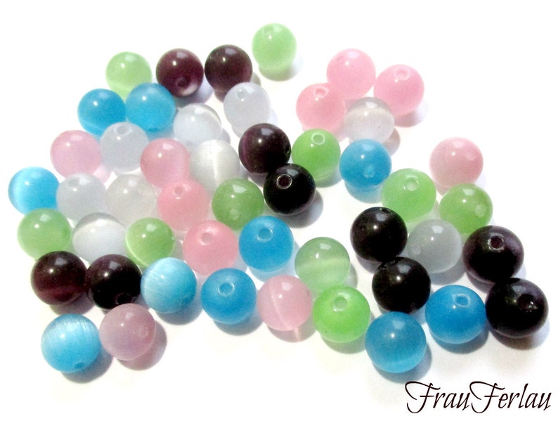 50 pearl cat eye 8mm eye color mix glass beaded beaded blend jewelry design jewelry making