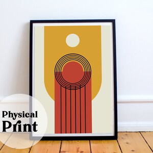 Physical Print - Burnt Orange Wall Art | Bauhaus, Retro Pop Art, Minimalist, Mid Century Modern Design in Multiple Sizes, Large | "Apollo"