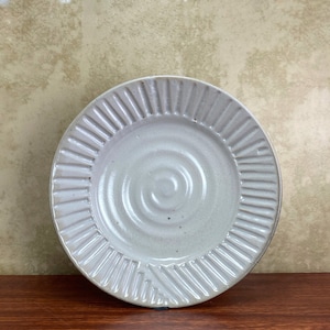 Fluted White Shino Plate - 7in Plate - Pottery Dinner Plate - Handmade Decorative Plate - Ceramic Dessert Plate - Highfire Pottery