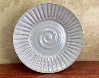 Fluted White Shino Plate - 7in Plate - Pottery Dinner Plate - Handmade Decorative Plate - Ceramic Dessert Plate - Highfire Pottery