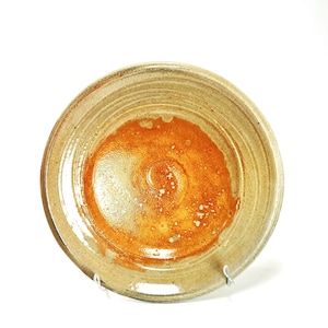 Handmade Orange Shino Ceramic Plate - Dinner Plate - 7in Ceramic Plates - Perfect Handmade Gift - Highfire Pottery - Stoneware Salad Plate