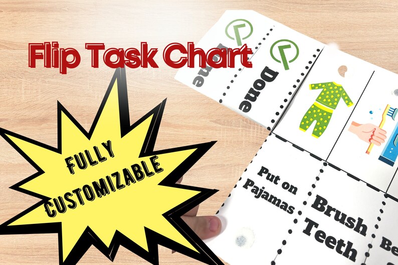 Flip Task Chart Routine Flip Chart Flip Chore Chart Task Tracker Chore