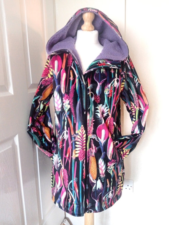 Floral print hooded coat hotsell