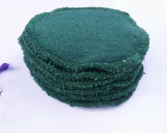 green cotton make up remover pads, reusable cosmetic pads, washable cosmetic pads, washable make up remower