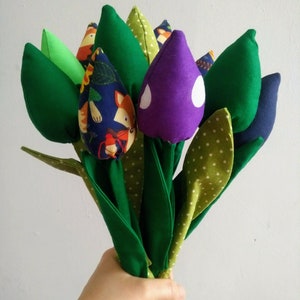 fabric tulips, bunch of flowers, fabric flowers, everlasting tulips,  zero waste gift, spring flowers, stuffed flowers , teacher gift