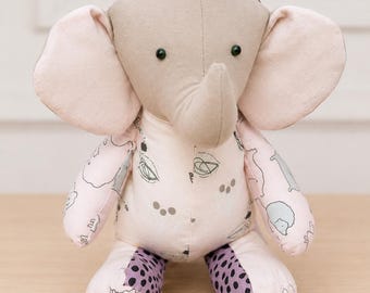 Memory Elephant — Handmade From Your Loved One’s Clothing | Bespoke Keepsake / Memorial Soft Toy | Sentimental Comfort Gift