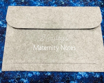 Personalised Pregnancy Notes Folder, Maternity Notes, Baby Folder, Journal folder, notes folder name and image