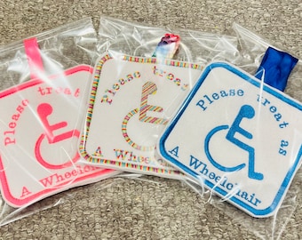 Please treat as a wheelchair sign, pushchair disability sign, patch, hanging sign, colour optional