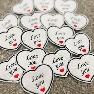 Memory patch, embroidered hearts, memory bear hearts, memory patch, I love you patch, sew on patch
