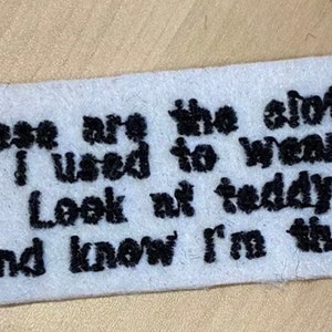 Personalized Embroidered Memory Patch for Teddy Bear