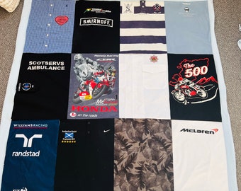 Couverture mémoire de t-shirt faite à la main, fabriquée à partir de vos vêtements, couverture à mémoire de patch carré personnalisée