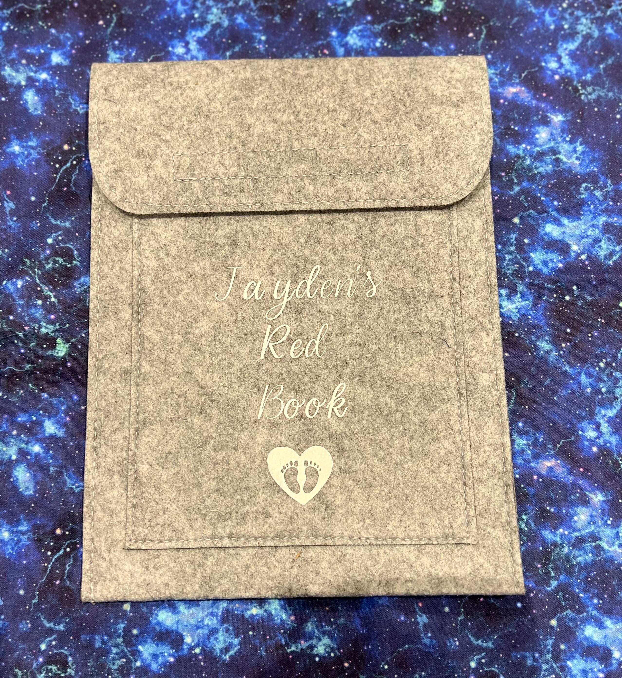 Red book cover, personalised red book cover, baby book cover