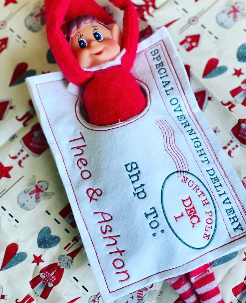 Personalized Christmas Elf Envelope: North Pole Delivery Prop