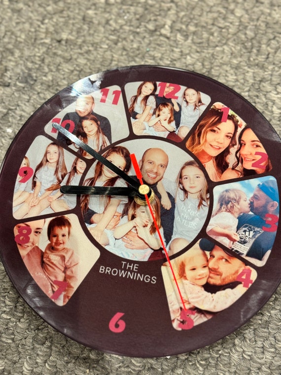 fotouhr mit mehreren fotos