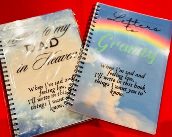 personalised letters to heaven notebooks, personalised by you A5 notebook