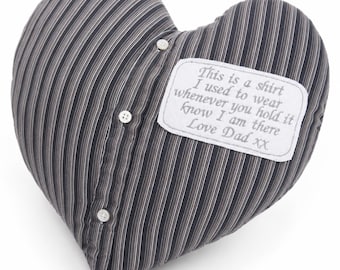Memory Shirt Pillow: Heart Keepsake Cushion with Patch