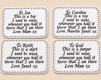 Personalised Embroidered Memory Patch | Custom Wording Sew-On Label | Keepsake Tag for Memory Bears / Cushions / Remembrance Crafts