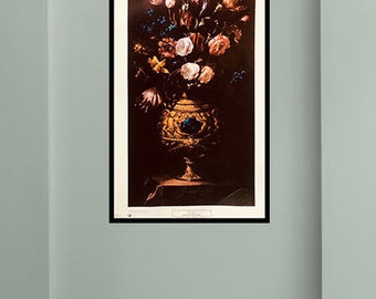 Poster Roses Juan de Arellano avec iris bleu