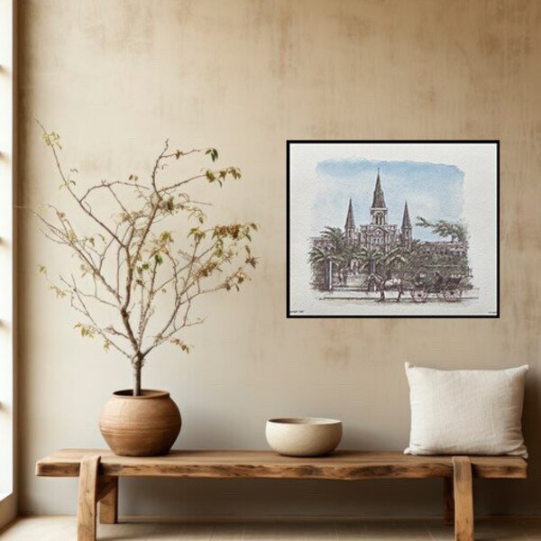 French Quarter St. Louis Cathedral print 1987