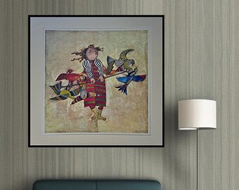 Boulanger Vintage Print, Bird Vendor