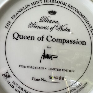 Princess Diana Plate Queen of Compassion image 5