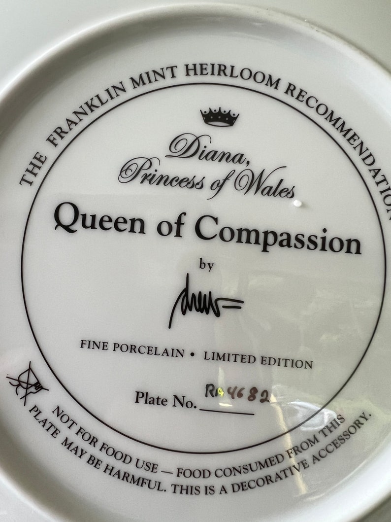 Princess Diana Plate Queen of Compassion image 5