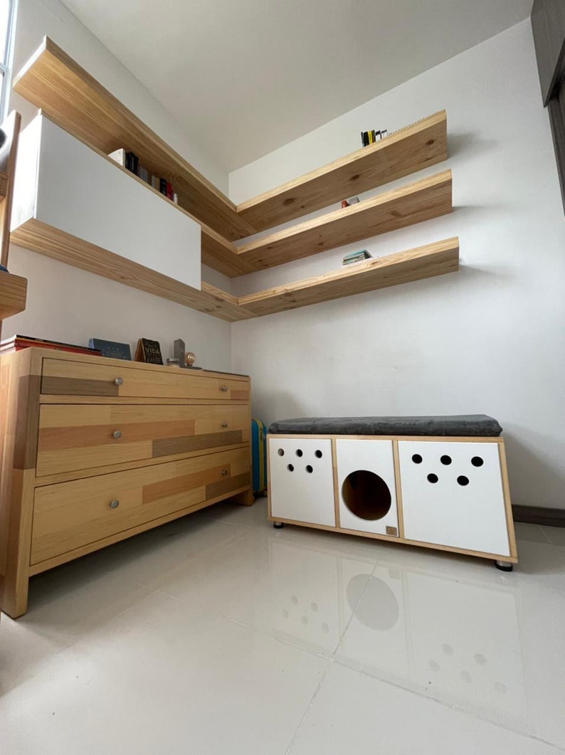 Deluxe Double Cat Litter Box Wood Furniture Etsy