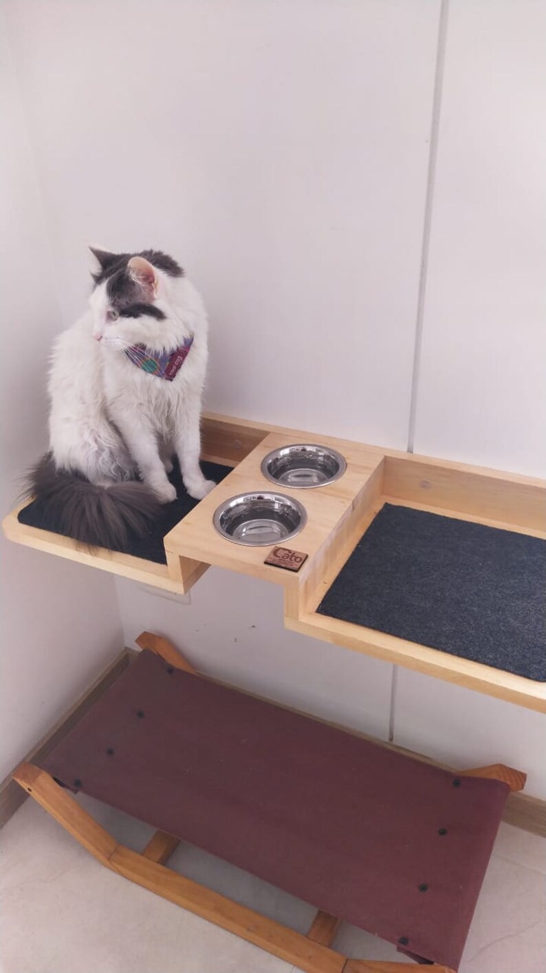 Wall Mounted Cat Feeders Etsy