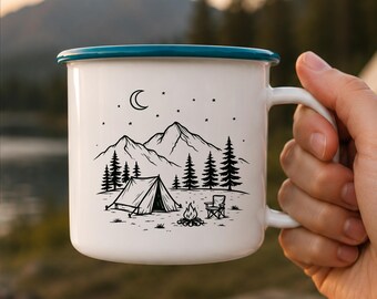 Emailletasse Camping // Campingtasse // Camping Geschenk // Camping Gift