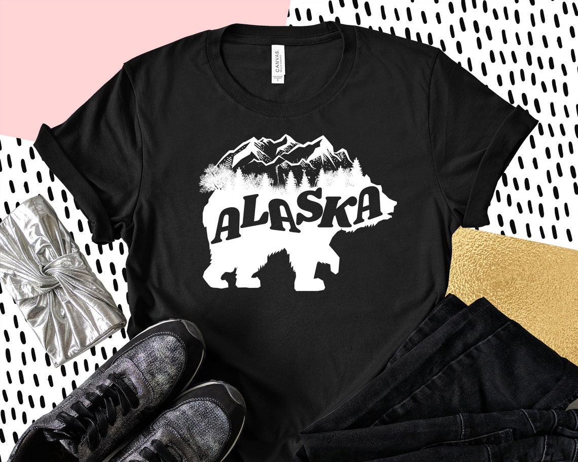 Alaska Bear Shirt mountain junkie alaska tshirt alaska | Etsy