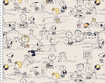 GOTS BIO Stretch Jersey Snoopy BEACH von Fabrilogy