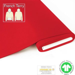 GOTS BIO French Terry Sweat red