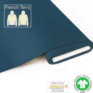 GOTS BIO French Terry Sweat indigo blue by Fabrilogy
