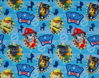 Stretch jersey PAW PATROL on turquoise Swafing