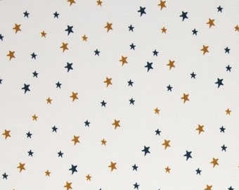 Stretch Jersey Baumwolle NORA Sternchen Sterne auf naturweiß von Swafing