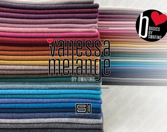 YOUR CHOICE (30 colors) Jersey VANESSA mottled 50 cm steps 155 cm wide from Swafing