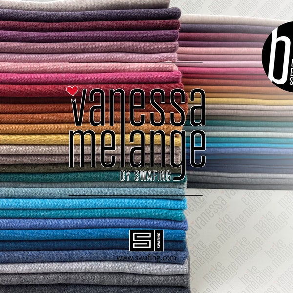 YOUR CHOICE (30 colors) Jersey VANESSA mottled 50 cm steps 155 cm wide from Swafing